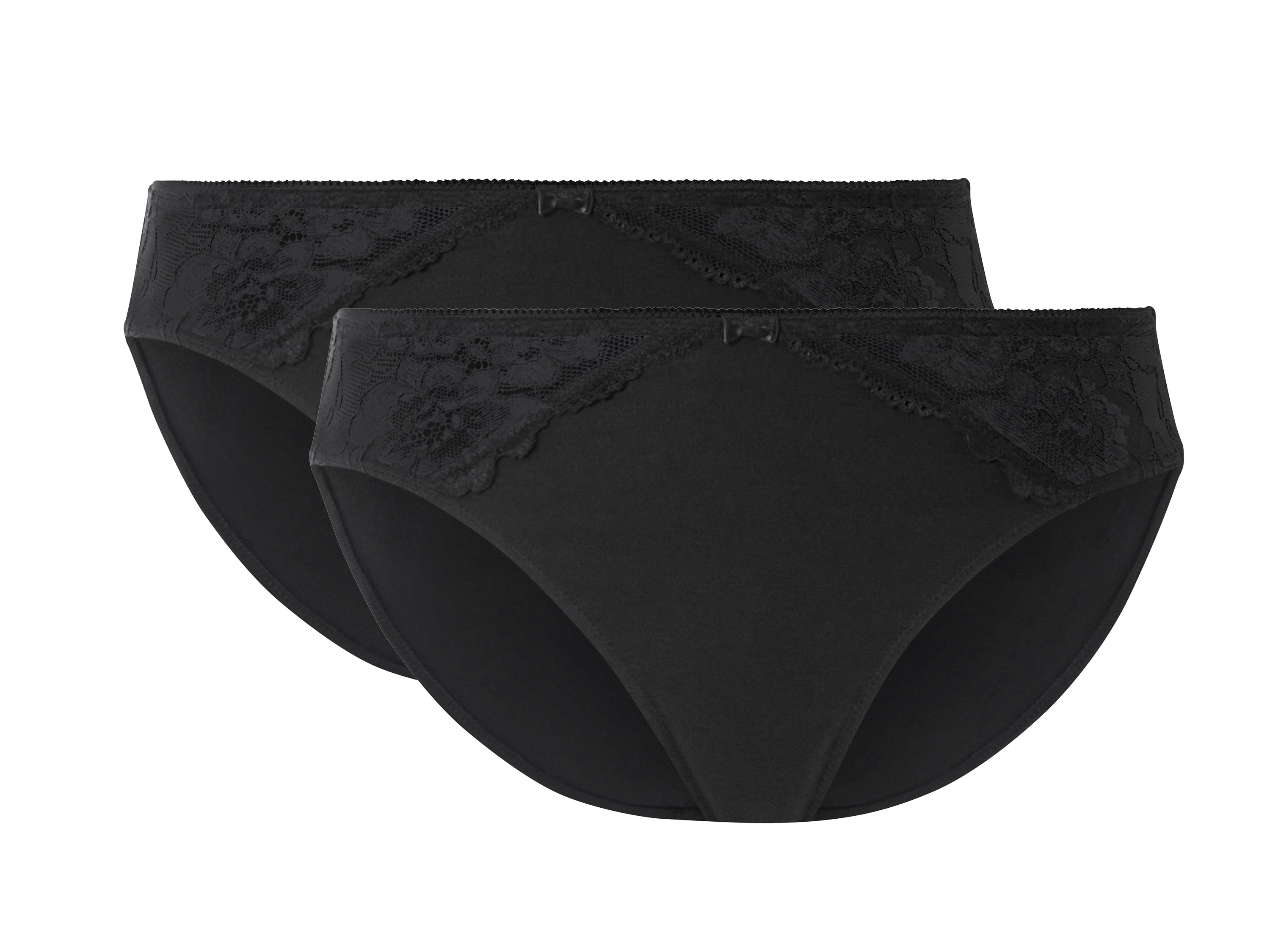 esmara® Dámské kalhotky s krajkou, 2 kusy (černá, S(36/38))