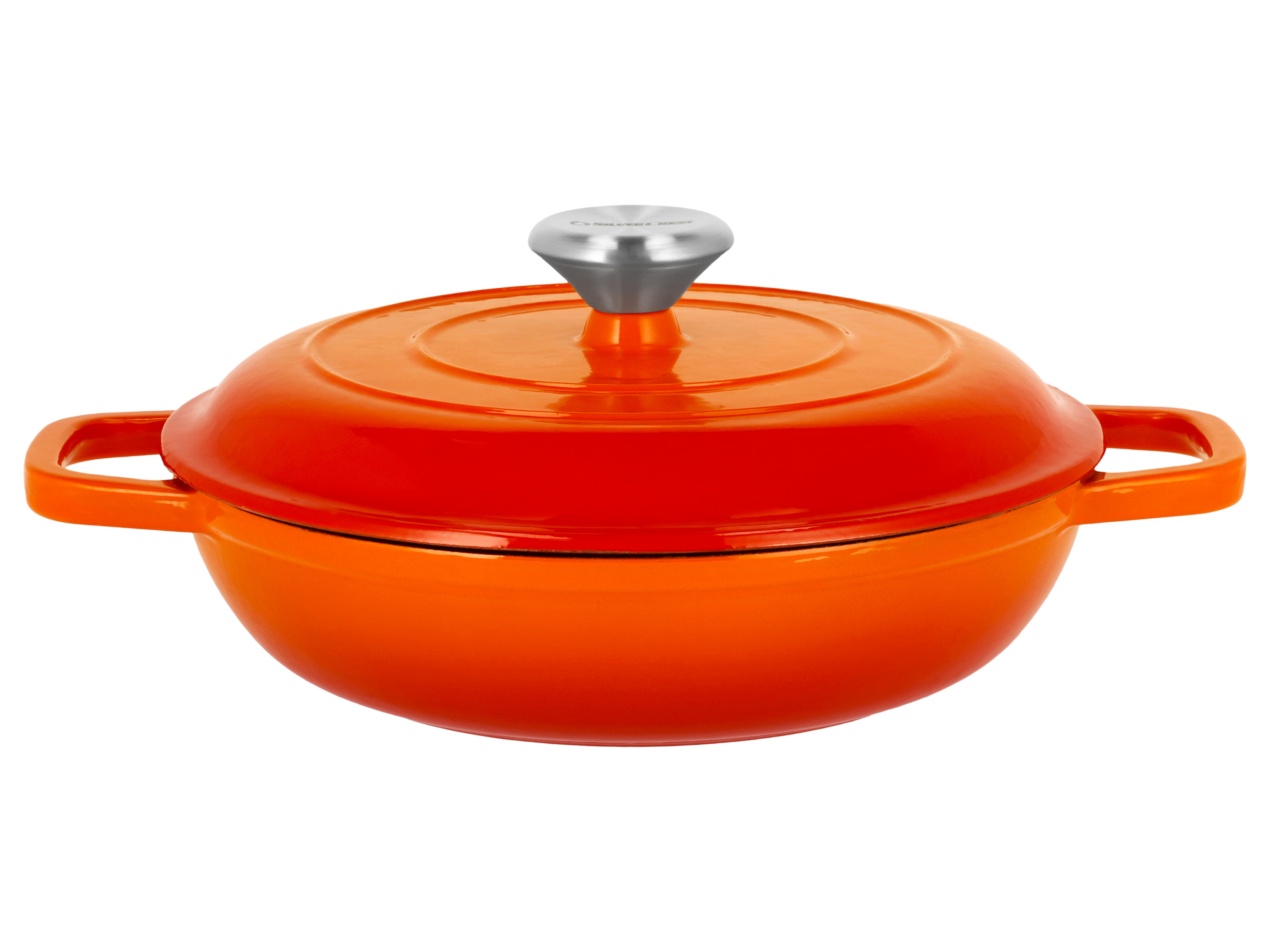 Silvercrest® Litinová servírovací pánev Premium, Ø 25 cm / 2,4 l (oranžová)