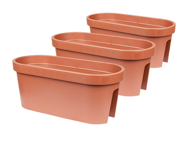 PARKSIDE® Sada květináčů na zabrádlí PreZero, 3dílná, terakota