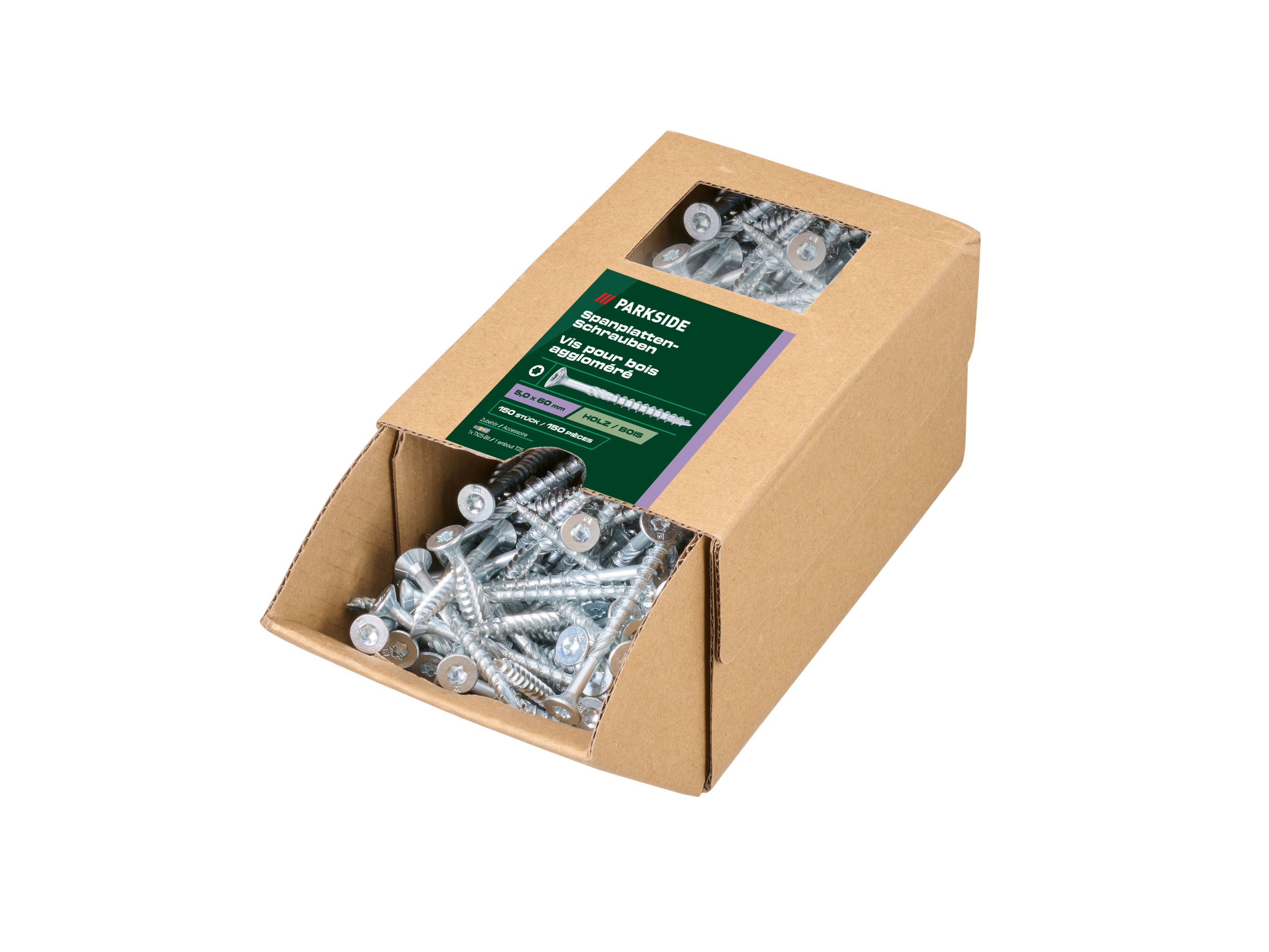 Parkside® Sada vrutů (Tx25 5,0 x 60 mm, s částečným závitem)