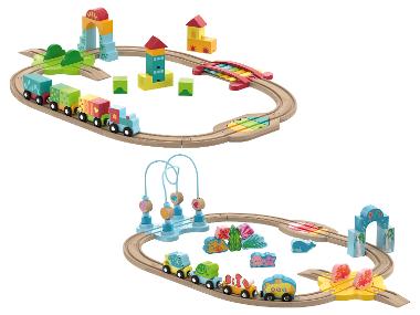 lupilu® Dřevěná železnice Montessori / Podvodní svět