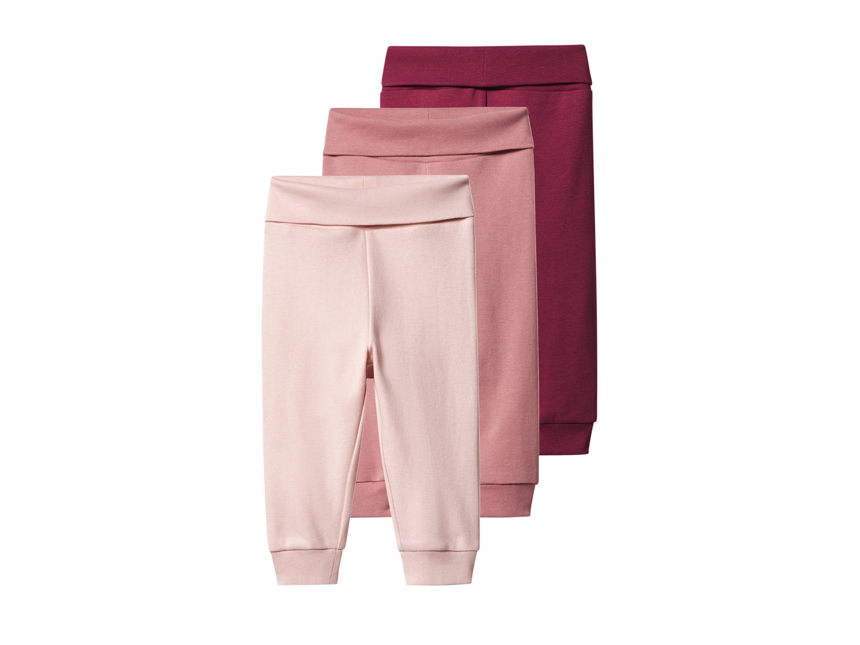 lupilu® Chlapecké kalhoty s BIO bavlnou "Jogger", 3 kusy (červená/růžová, 74/80)