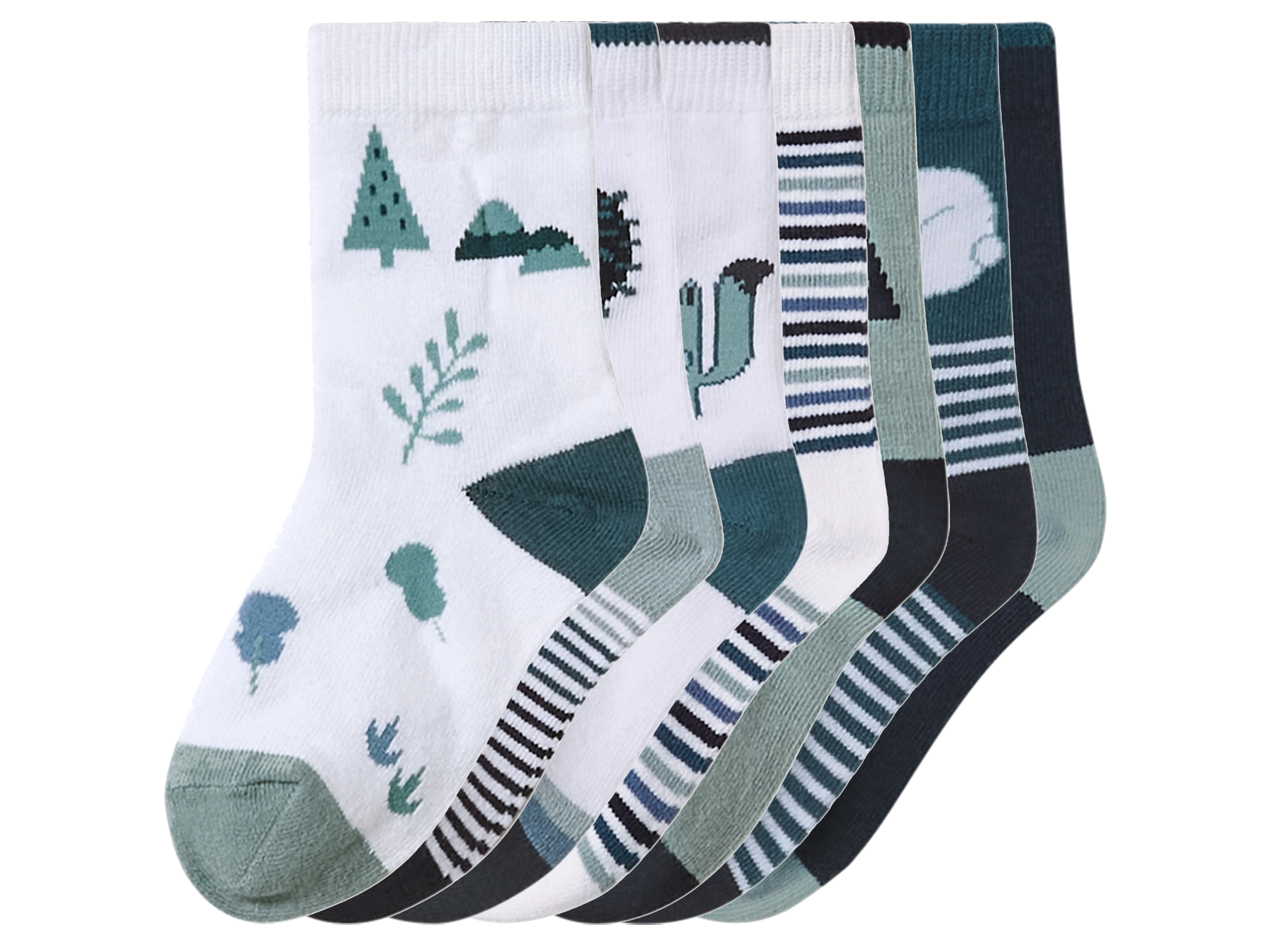 lupilu® Chlapecké ponožky s BIO bavlnou, 7 párů (bílá/modrá/mátová, 23/26)