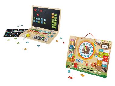 Playtive Dřevěné nástěnné hodiny s kalendářem / notebook