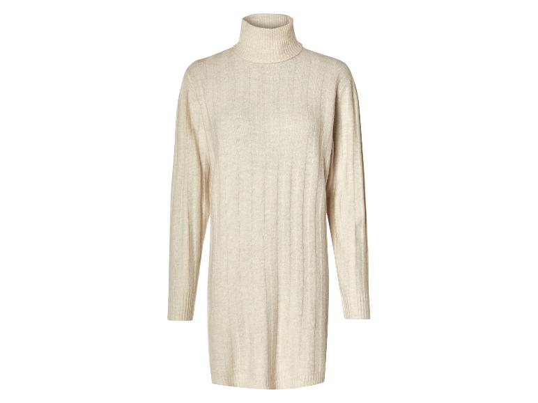 Dlouhé béžové pletené šaty s rolákem.