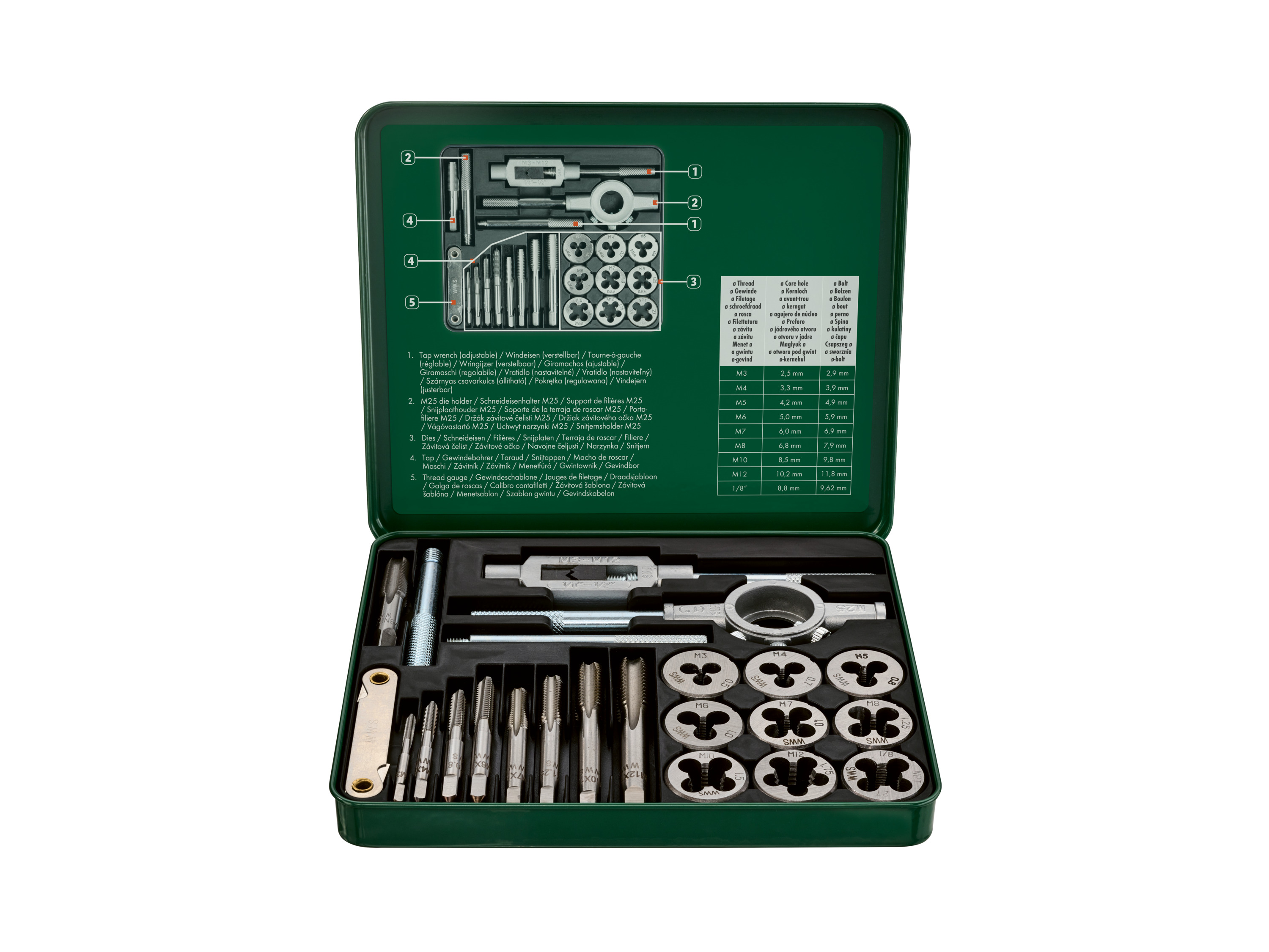 Parkside® Sada závitníků a závitových čelistí