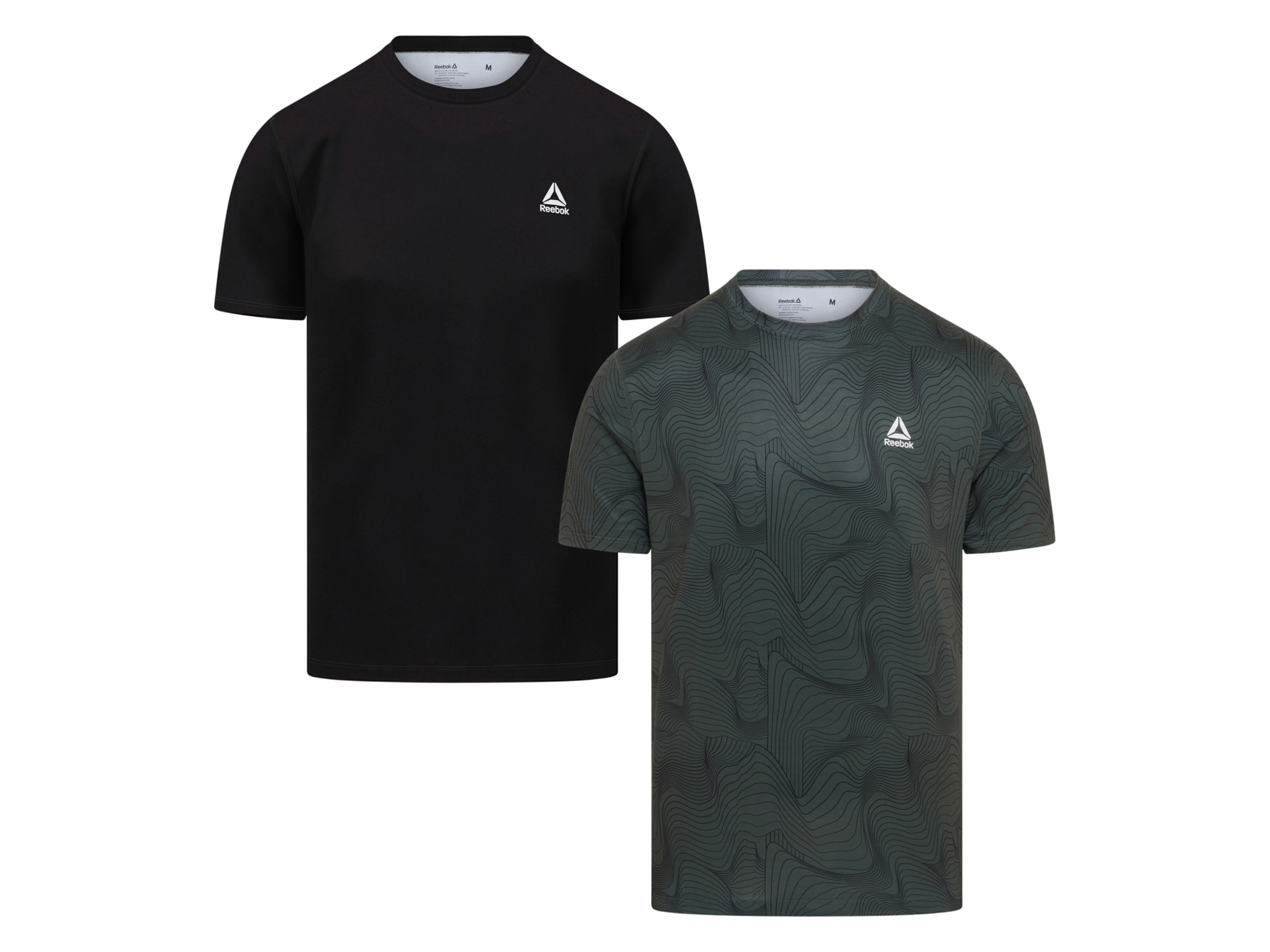 Reebok Pánské triko, 2 kusy (černá/khaki, L)