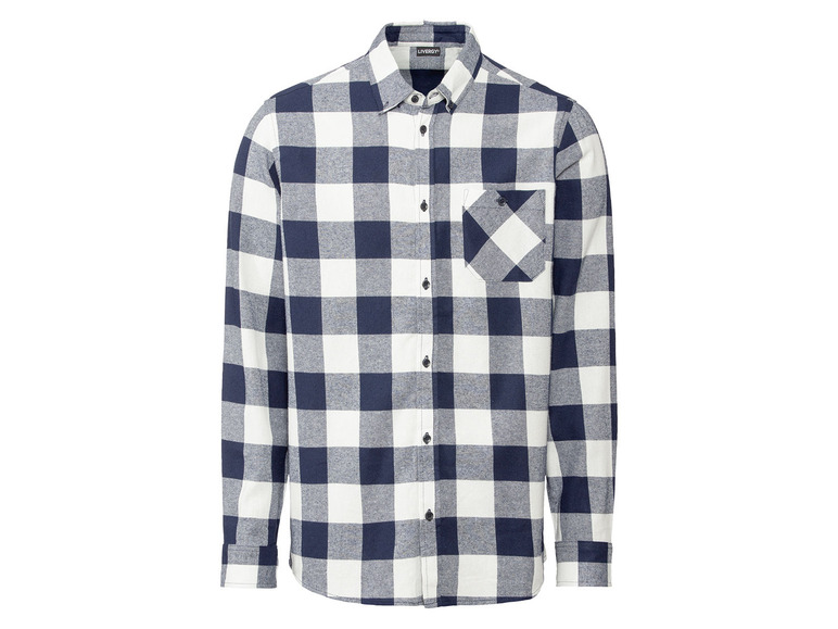 LIVERGY Pánská volnočasová košile (XL (43/44), modrá/bílá)