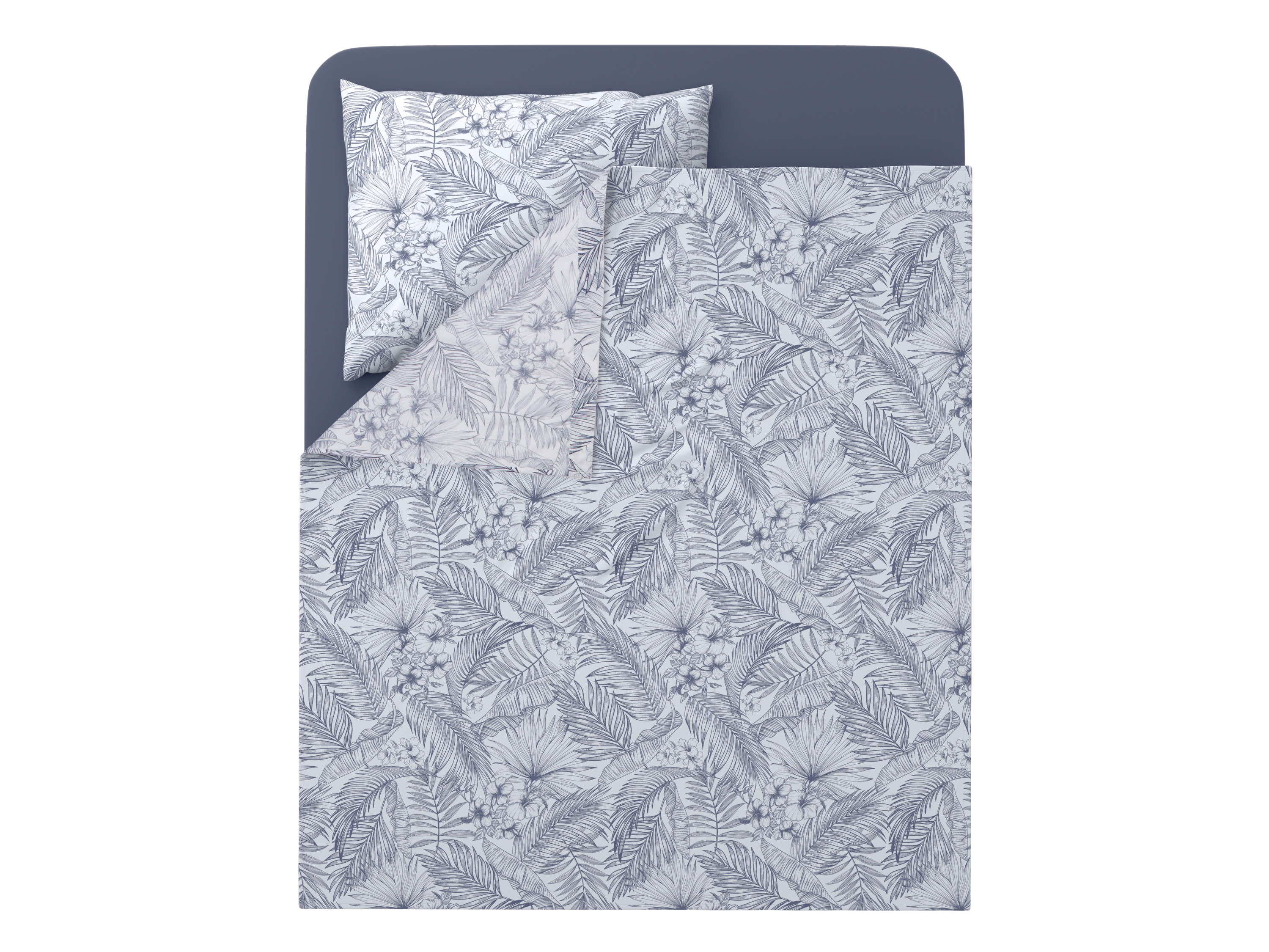 Livarno® Sada ložního povlečení Renforcé, 160 x 280 cm, 70 x 90 cm, 3dílná (modrá)