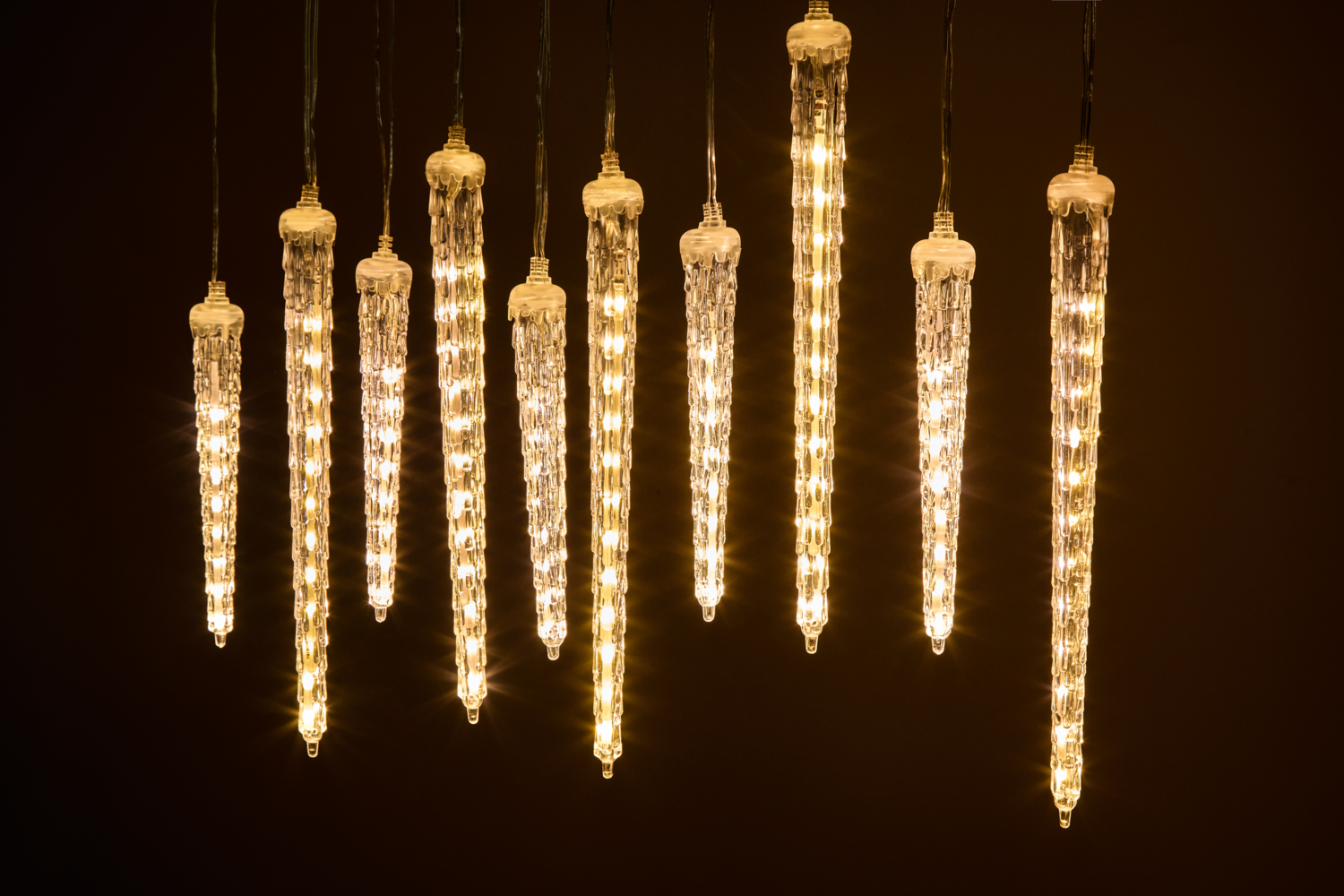 Livarno® Světelný LED řetěz s rampouchy, 148 LED (teplá bílá)