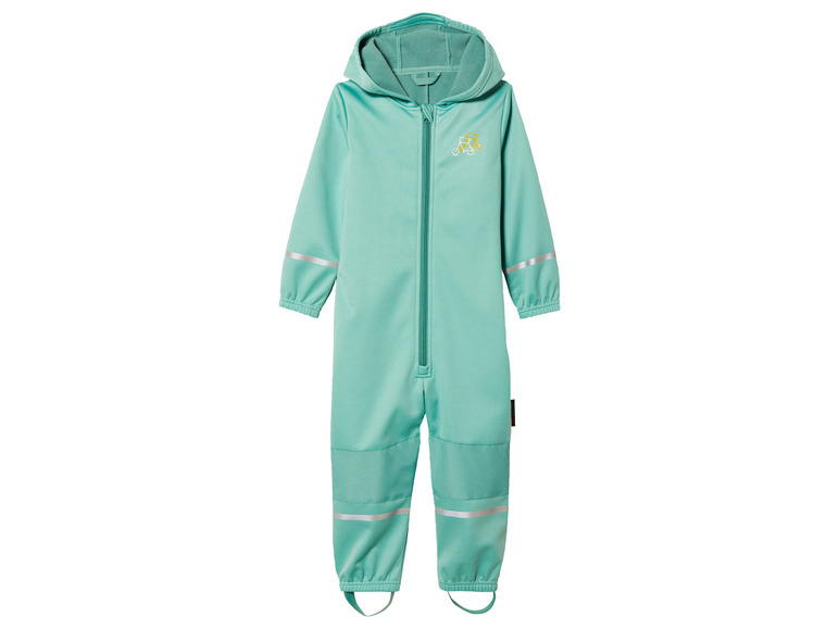 Dětský overal s kapucí v mátové barvě.