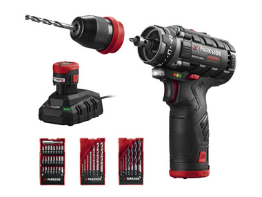 PARKSIDE PERFORMANCE® Aku vrtací šroubovák s příslušenstvím PBSPA 12 C3, 2x 2 Ah