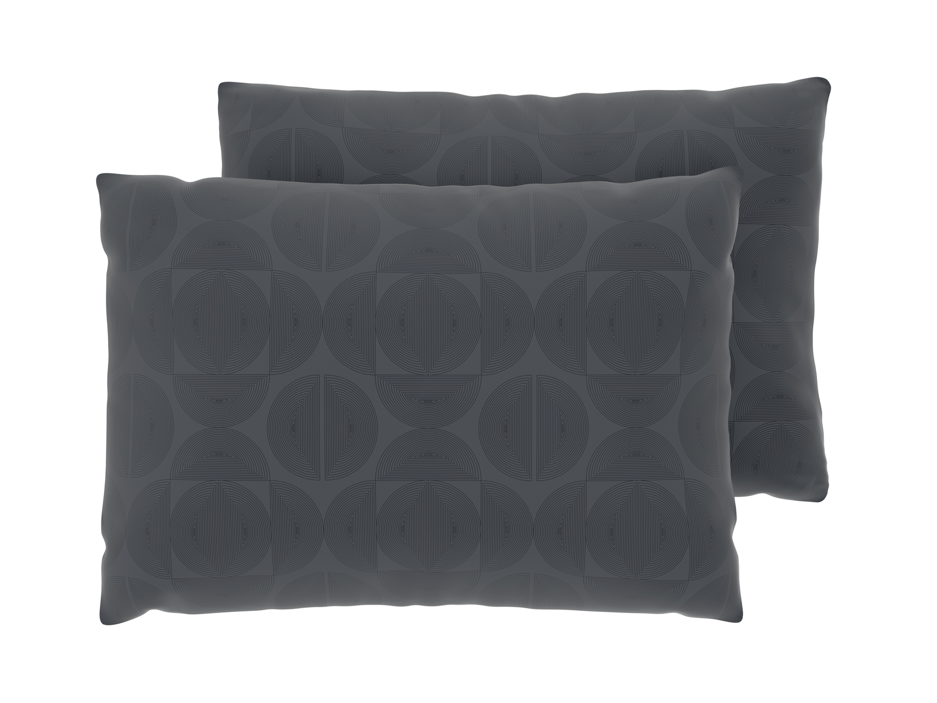 Livarno® Potah na polštář z mikrovláknitého saténu, 50 x 60 cm, 2 kusy (kruhy/antracitová)