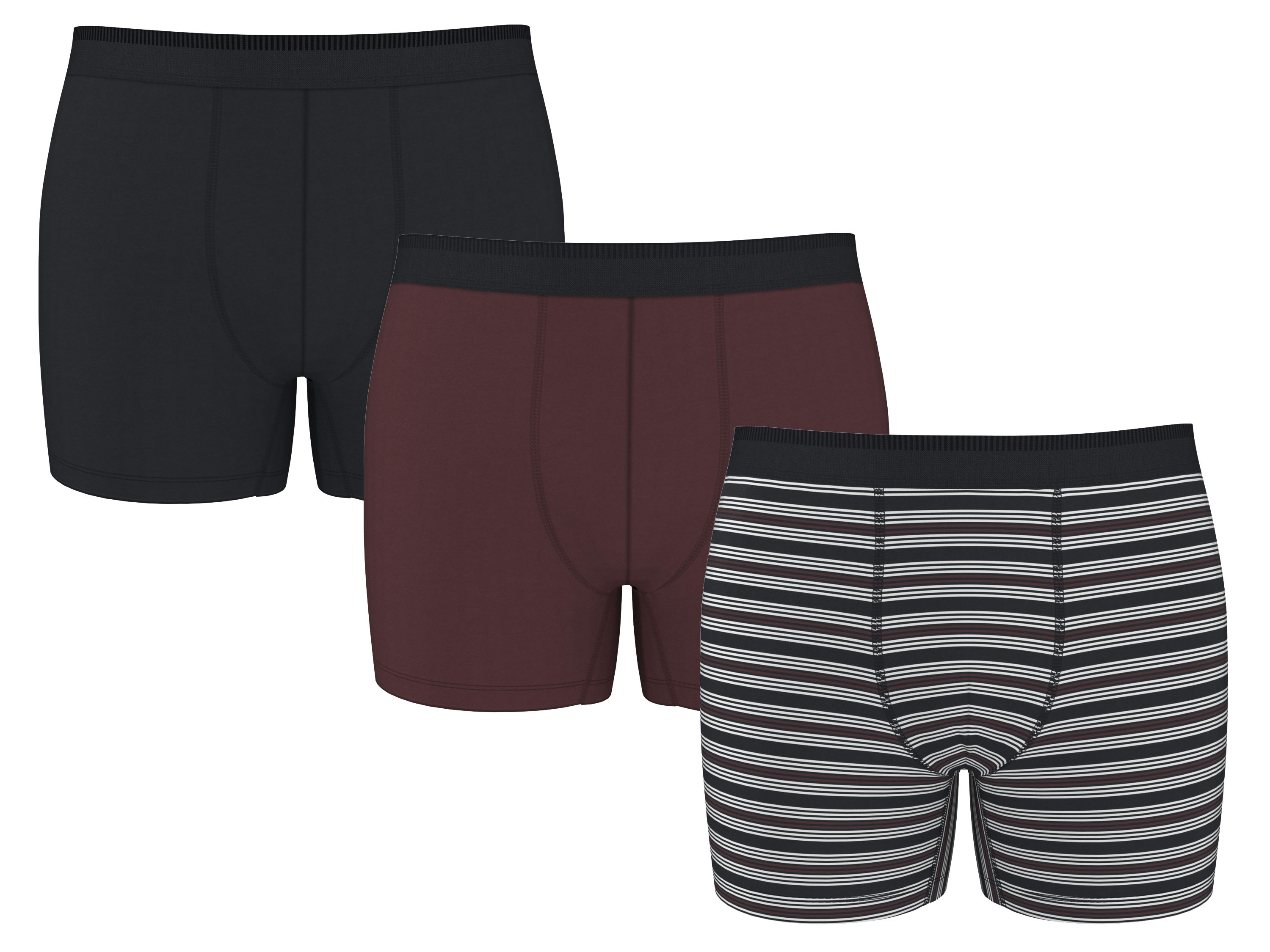 Esmara MEN Pánské boxerky, 3 kusy (pruhy/černá/červená, 5/M)