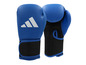 Modré boxovací rukavice Adidas s černou síťkou.
