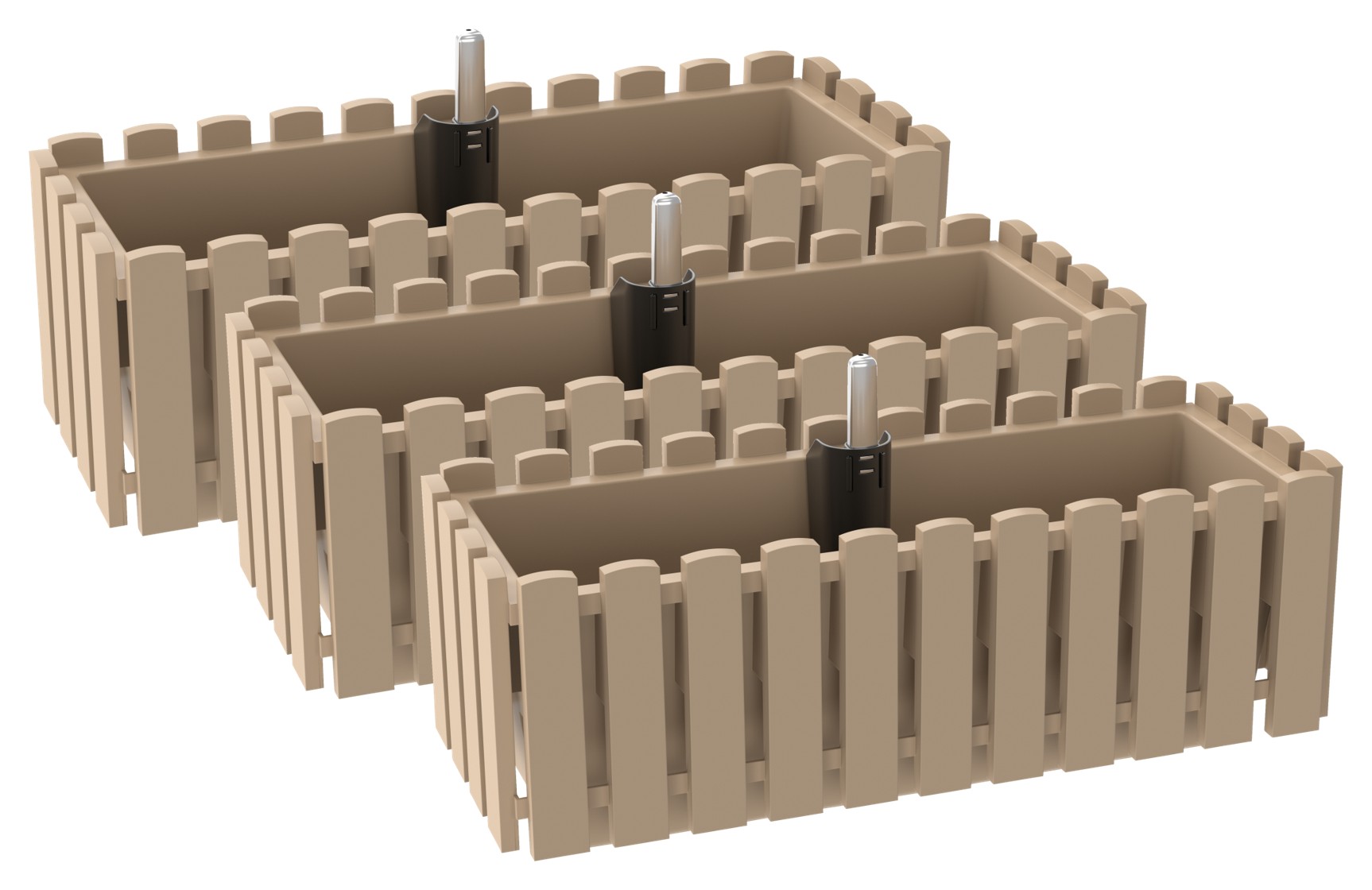 Parkside® Sada samozavlažovacích truhlíků Kensington, 50 cm, 3dílná
