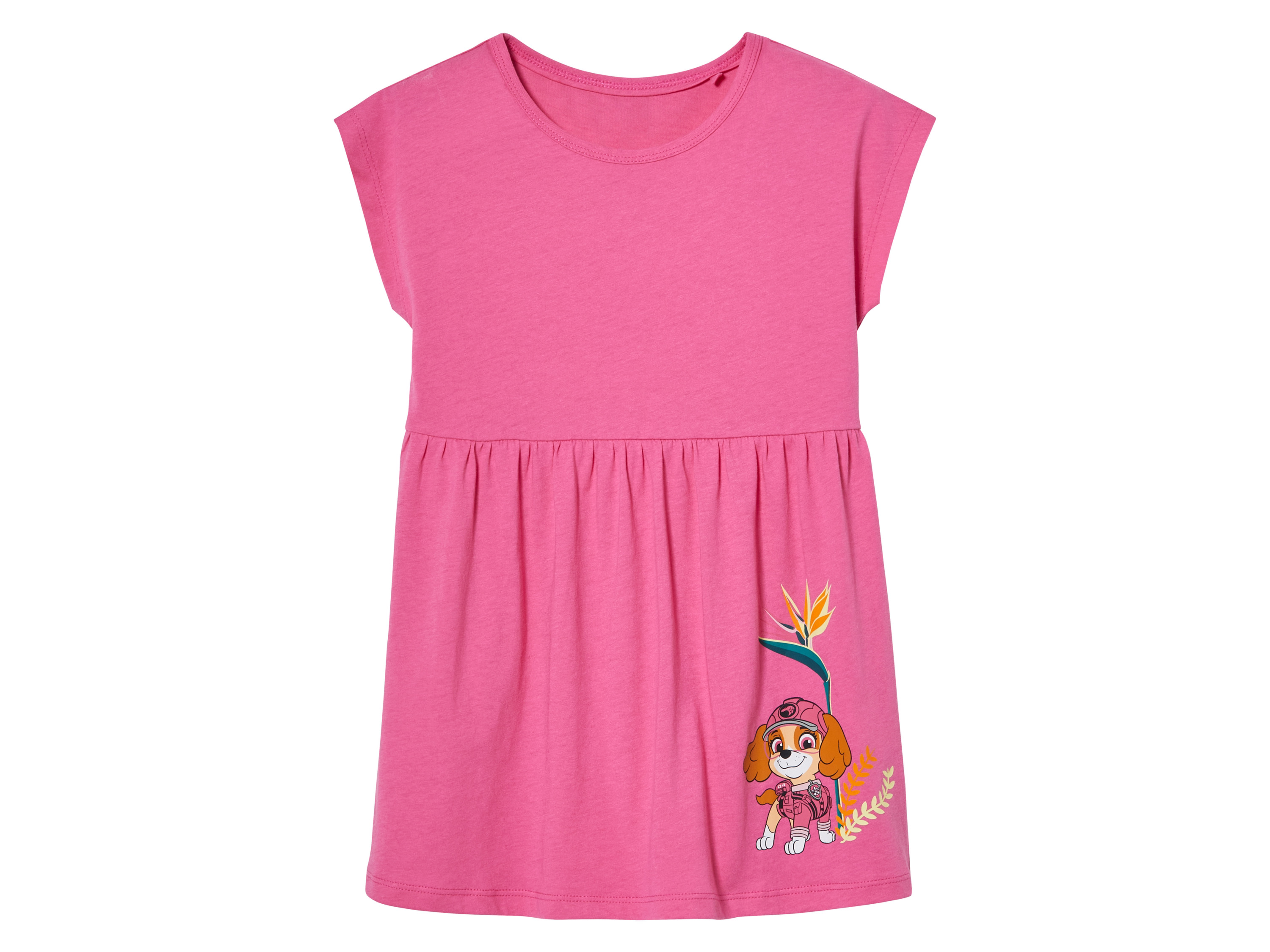 Dívčí šaty, s nasazenou sukní (růžová, 98/104)