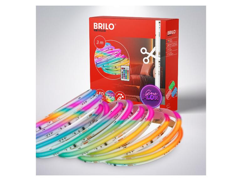 Krabička Brilo s 3m RGB LED páskem a dálkovým ovládáním.