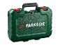 Zelená krabička na nářadí Parkside.