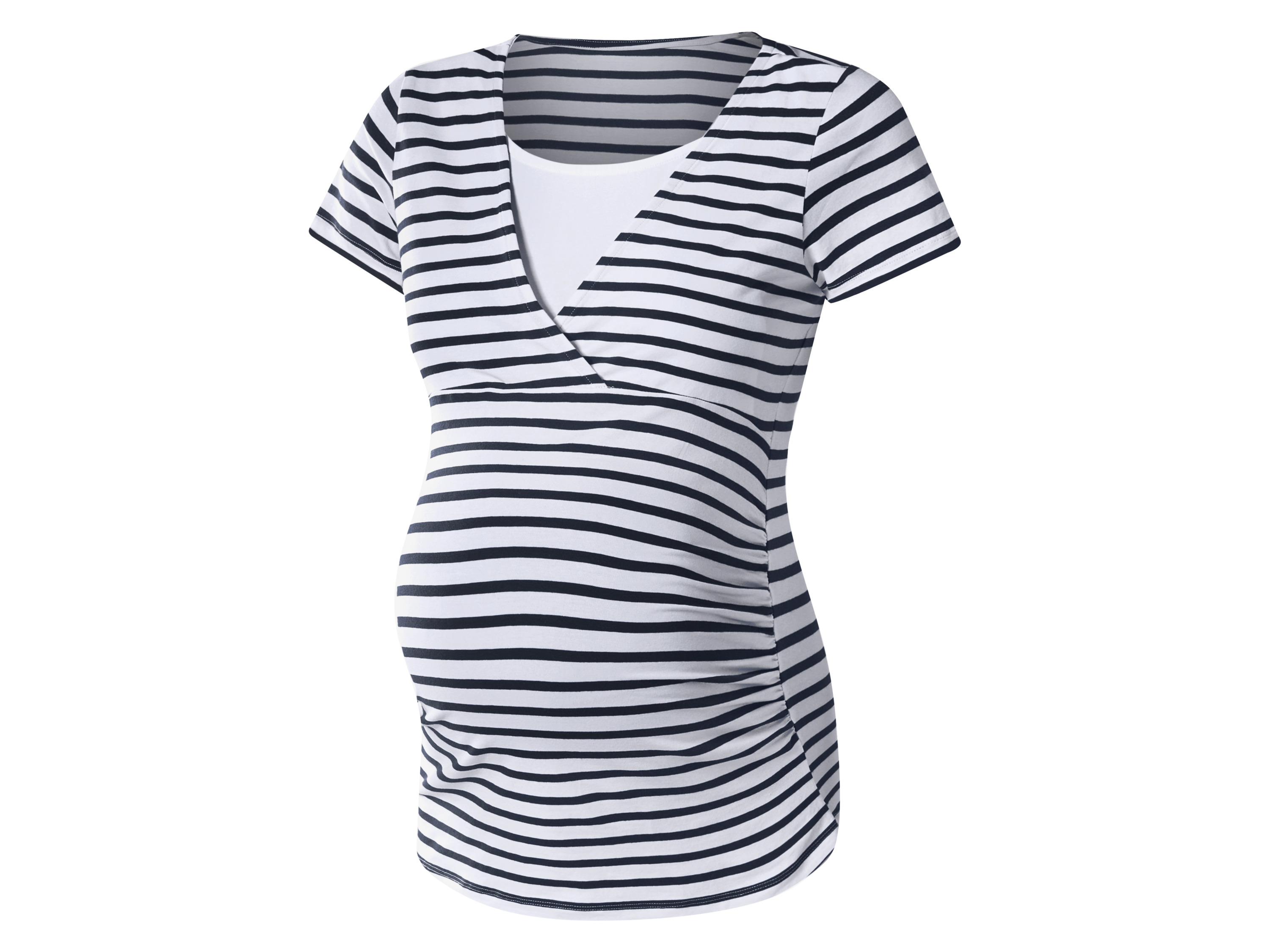esmara® Dámské těhotenské triko s BIO bavlnou (pruhy/bílá, S(36/38))