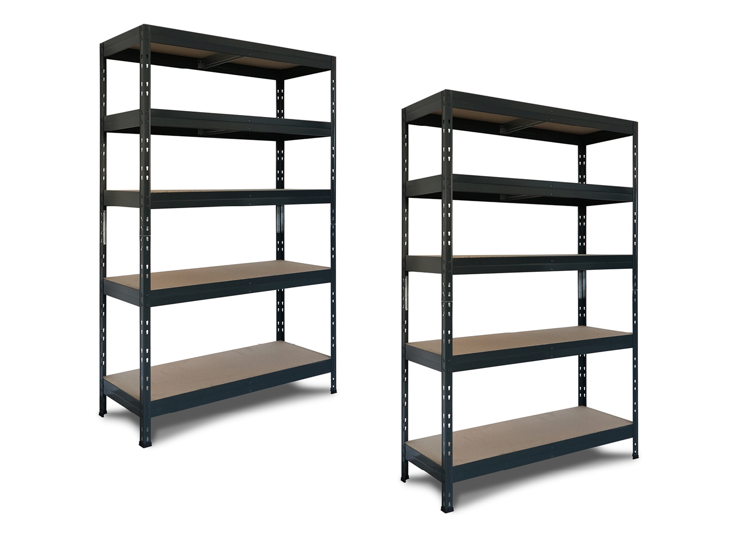 AR SHELVING Sada vysokozátěžových regálů s 5 policemi Rivet, 180 x 120 x 50 cm, 2dílná