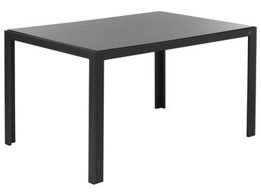 LIVARNO home Hliníkový stůl se skleněnou deskou Houston, černá