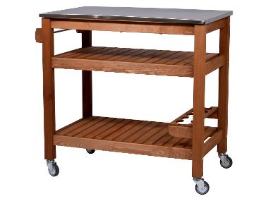 dobar Servírovací stolek s deskou z nerezové oceli