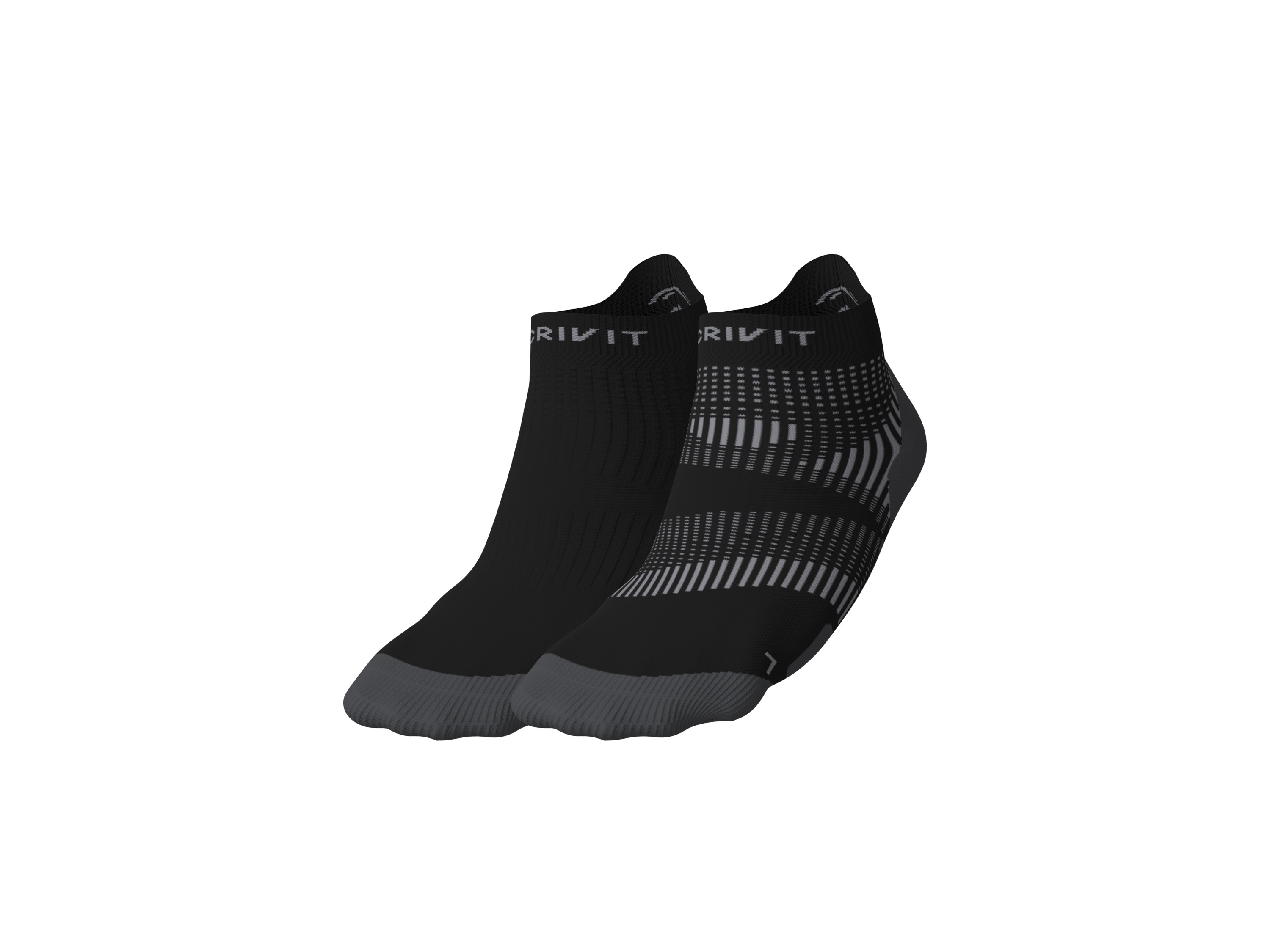 Crivit Dámské / Pánské běžecké ponožky, 2 páry (černá/šedá, 35/36)