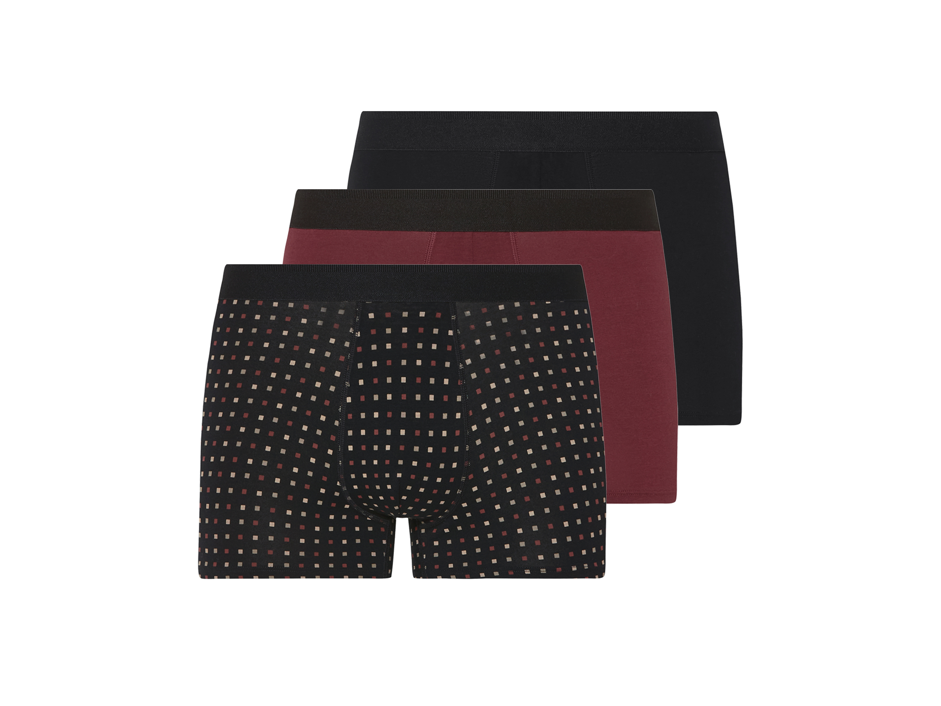 esmara Men Pánské boxerky, 3 kusy (černá/bordó, 5/M)