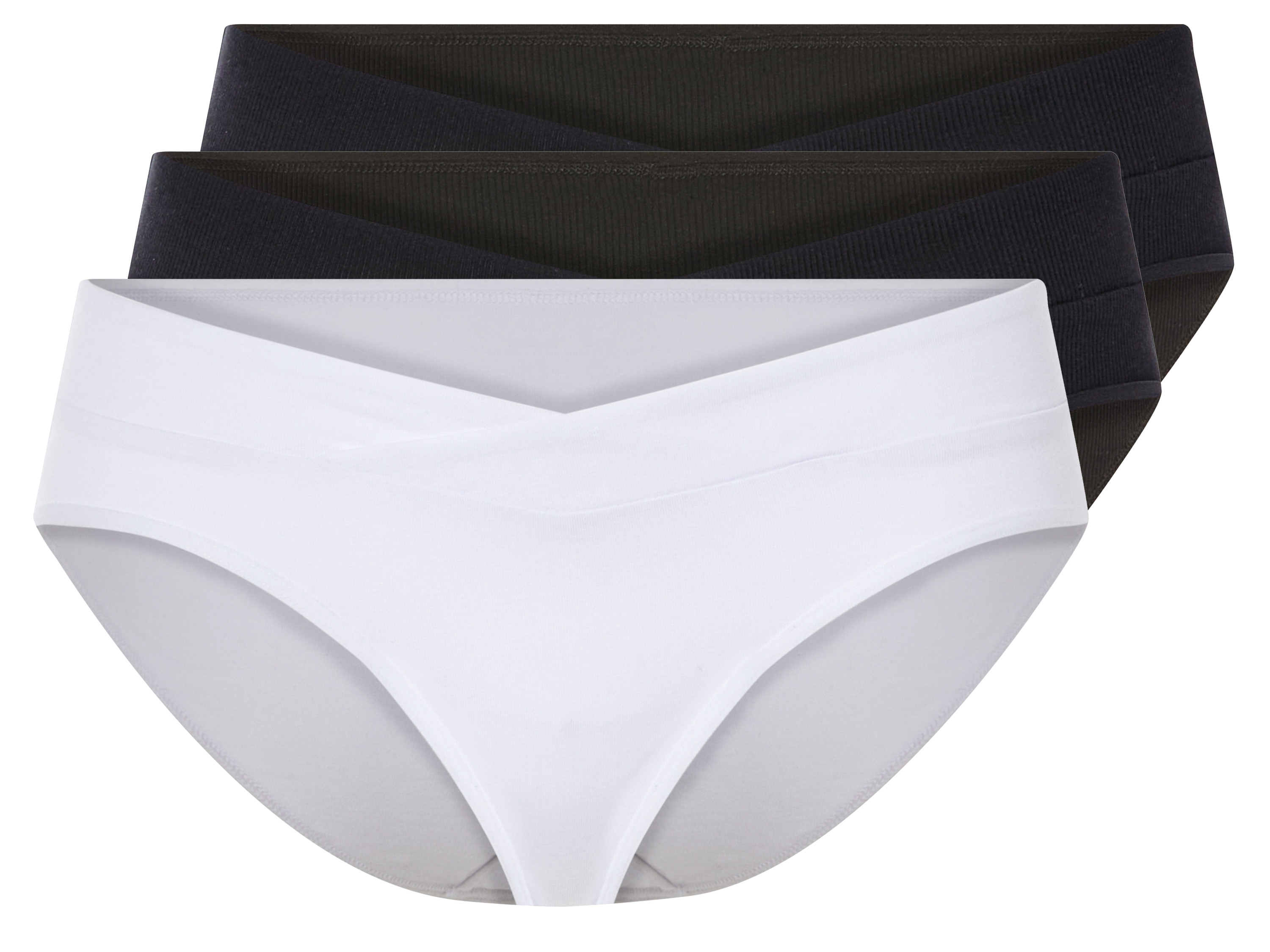 esmara® Dámské kalhotky s BIO bavlnou, 3 kusy (L(44/46), černá/bílá)