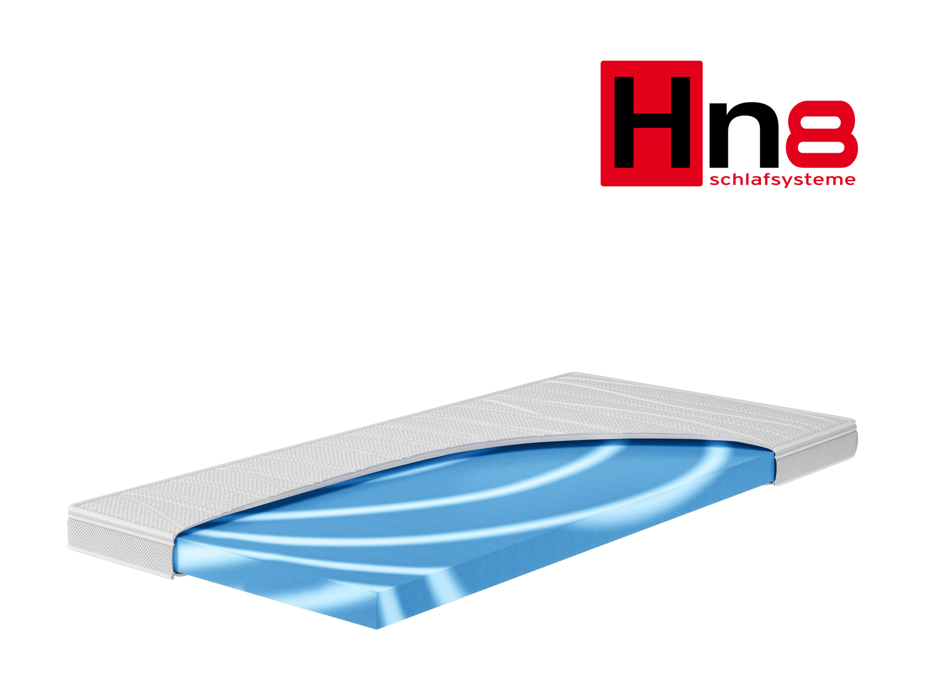 HN8 Schlafsysteme Gelový topper Klima s chladivým potahem a dvěma stranami ležení (H2, 90 X 200 CM)