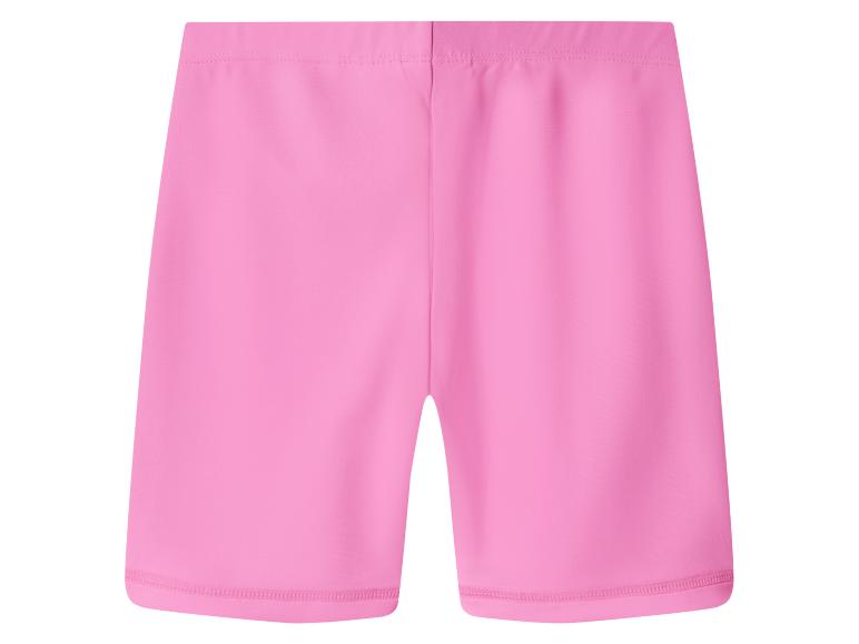 Dětské růžové sportovní šortky, vyrobené z elastické látky.