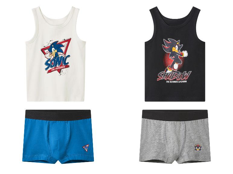 Sada 2 tílek a 2 boxerek s motivy Sonic a Shadow.