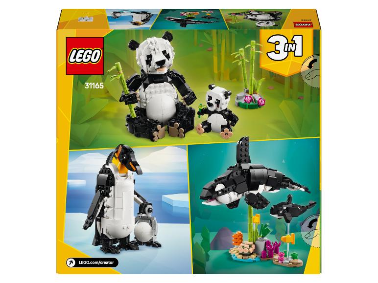 LEGO Creator 3-v-1 krabice s pandami, tučňáky a kosatkami.