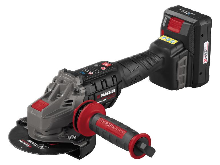 Úhlová bruska Parkside s 20V baterií.