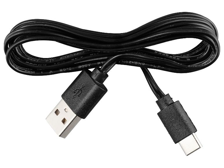 Černý nabíjecí kabel USB-A na USB-C, stočený