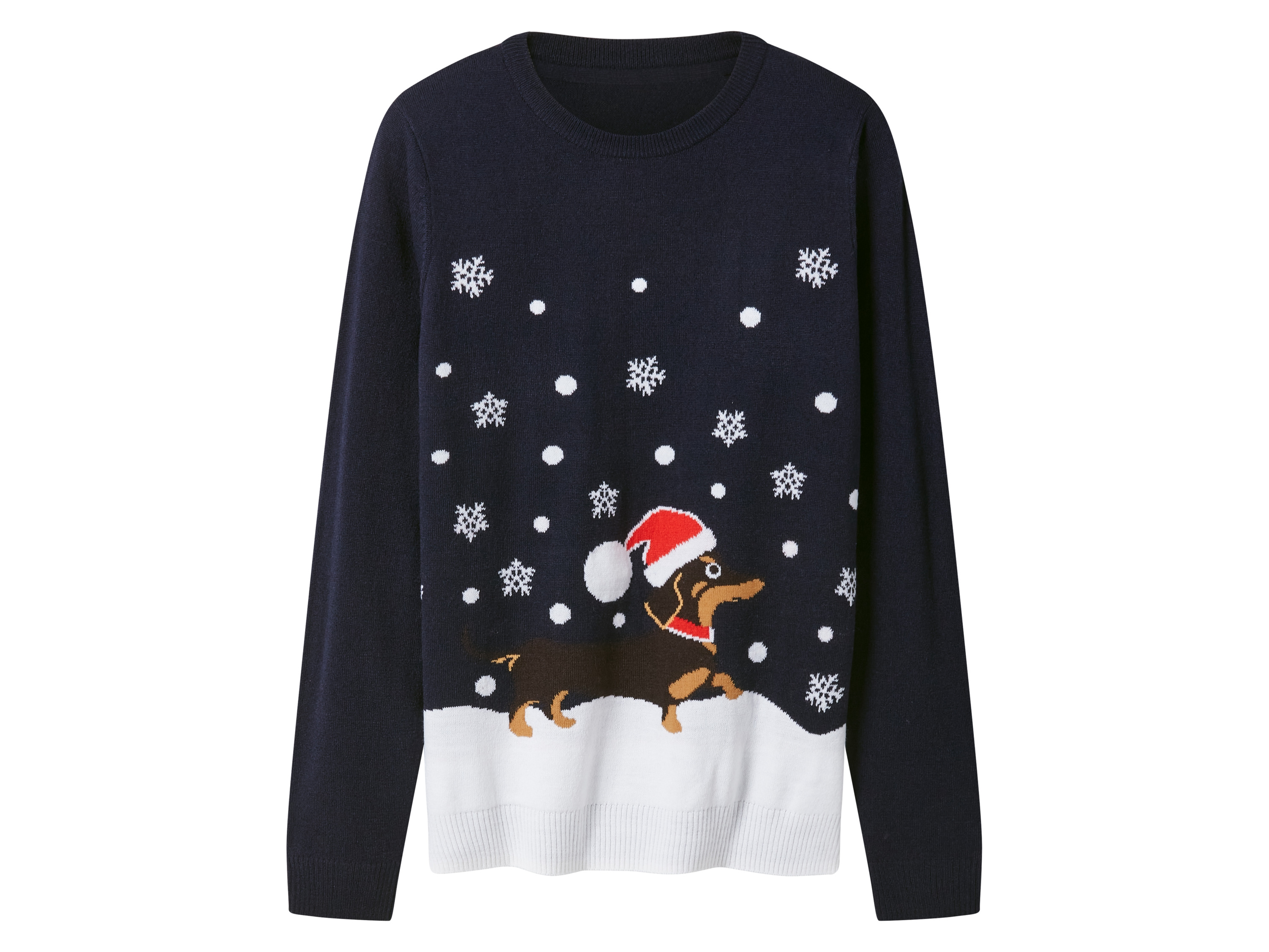 esmara® Dámský vánoční svetr s LED efektem / s hudbou (navy modrá, M(40/42))