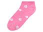 Růžové ponožky s květinovým vzorem.
