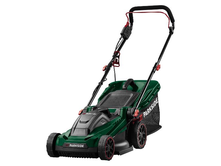 Sekačka Parkside: elektrický motor, sběrný koš.