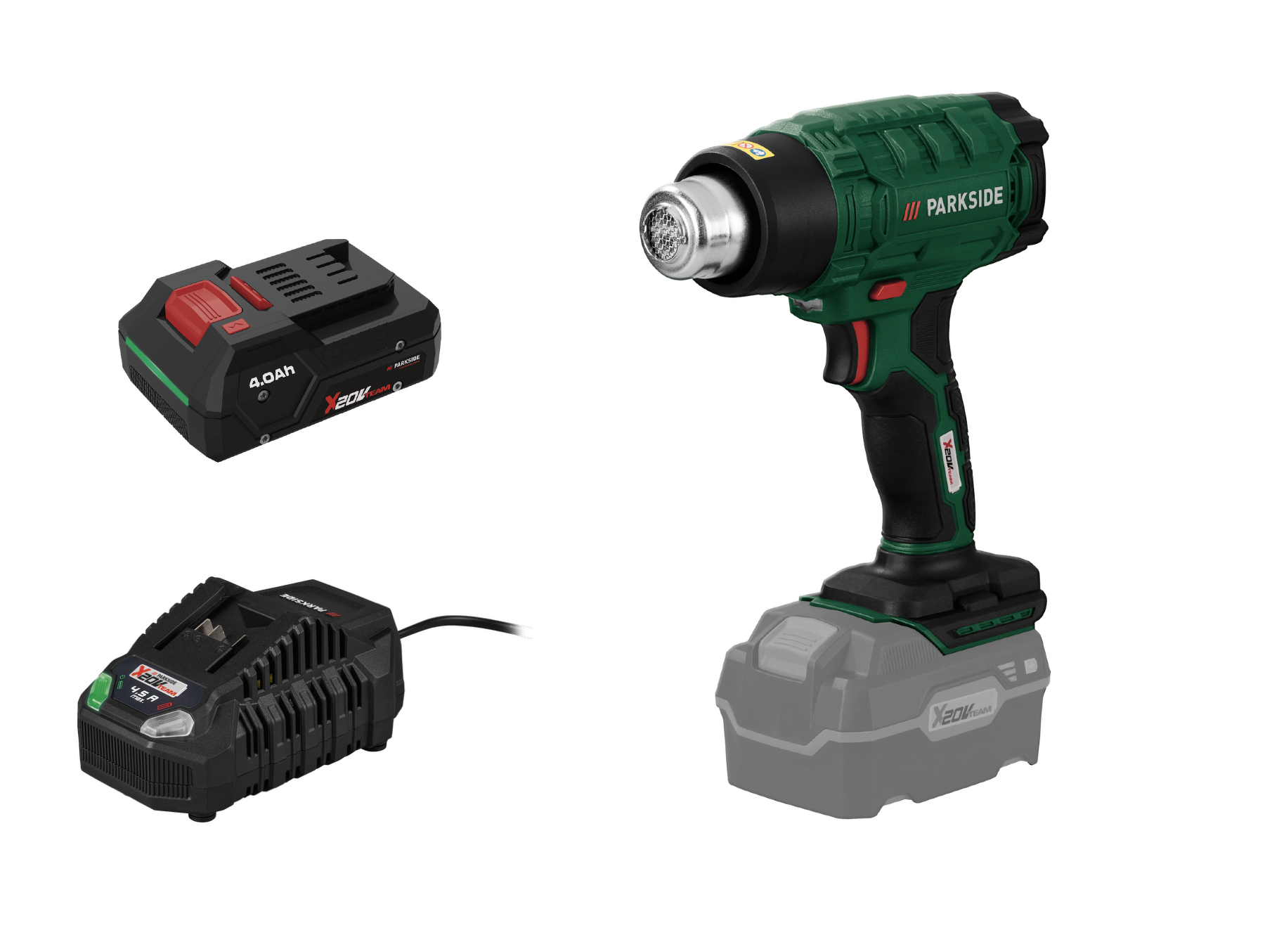 Parkside® Aku horkovzdušná pistole Phlga 20-Li C2, Smart 4 Ah