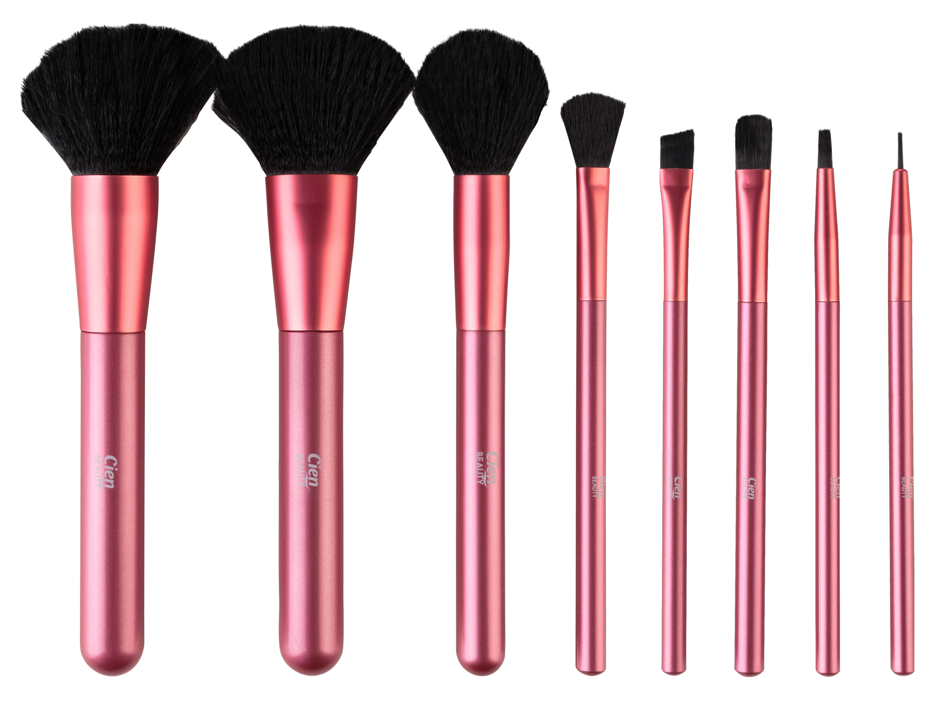 Cien Beauty Sada kosmetických štětců, 9dílná (růžová)