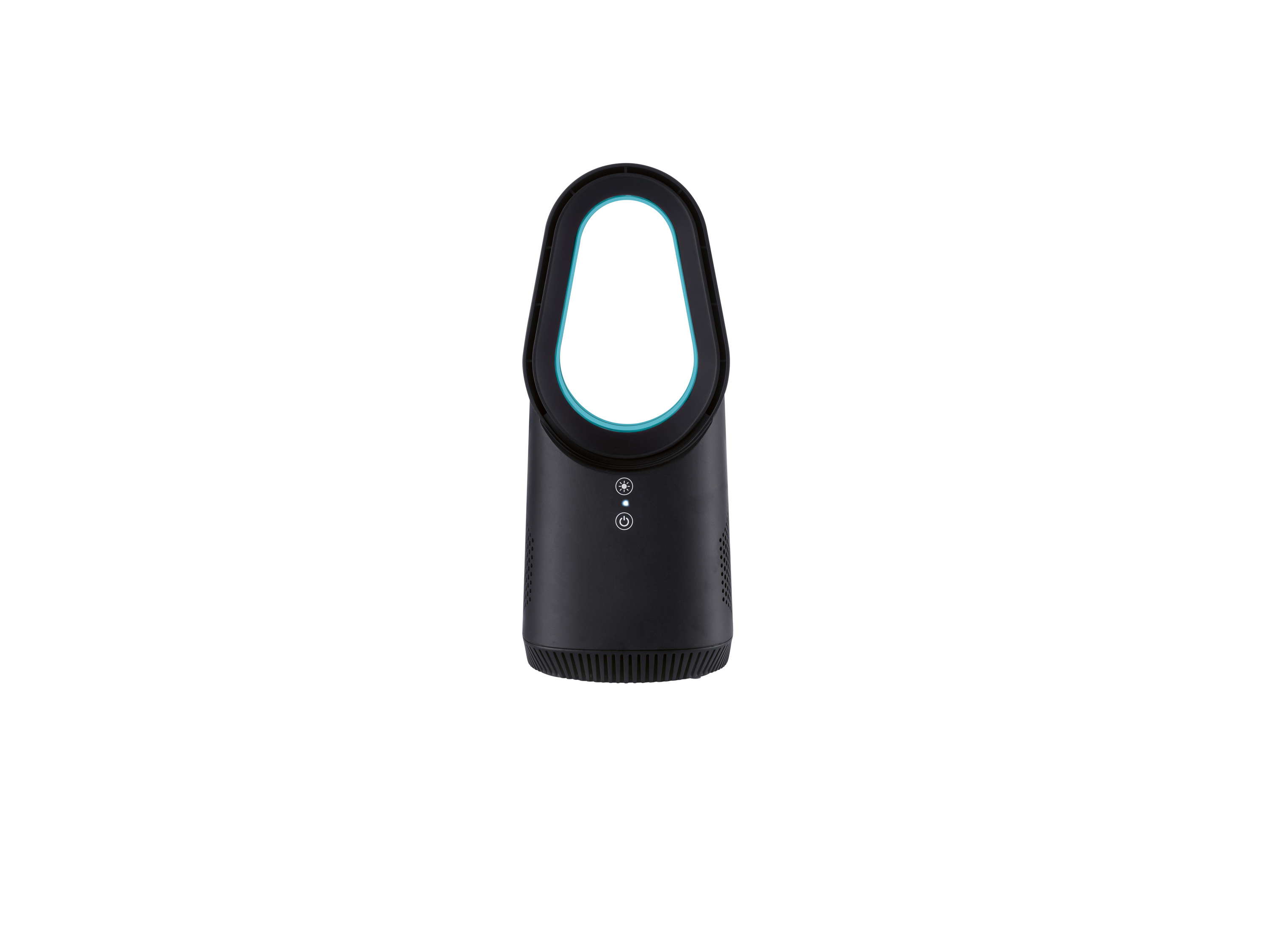 Tronic® Stolní bezlopatkový mini ventilátor s LED osvětlením (černá)