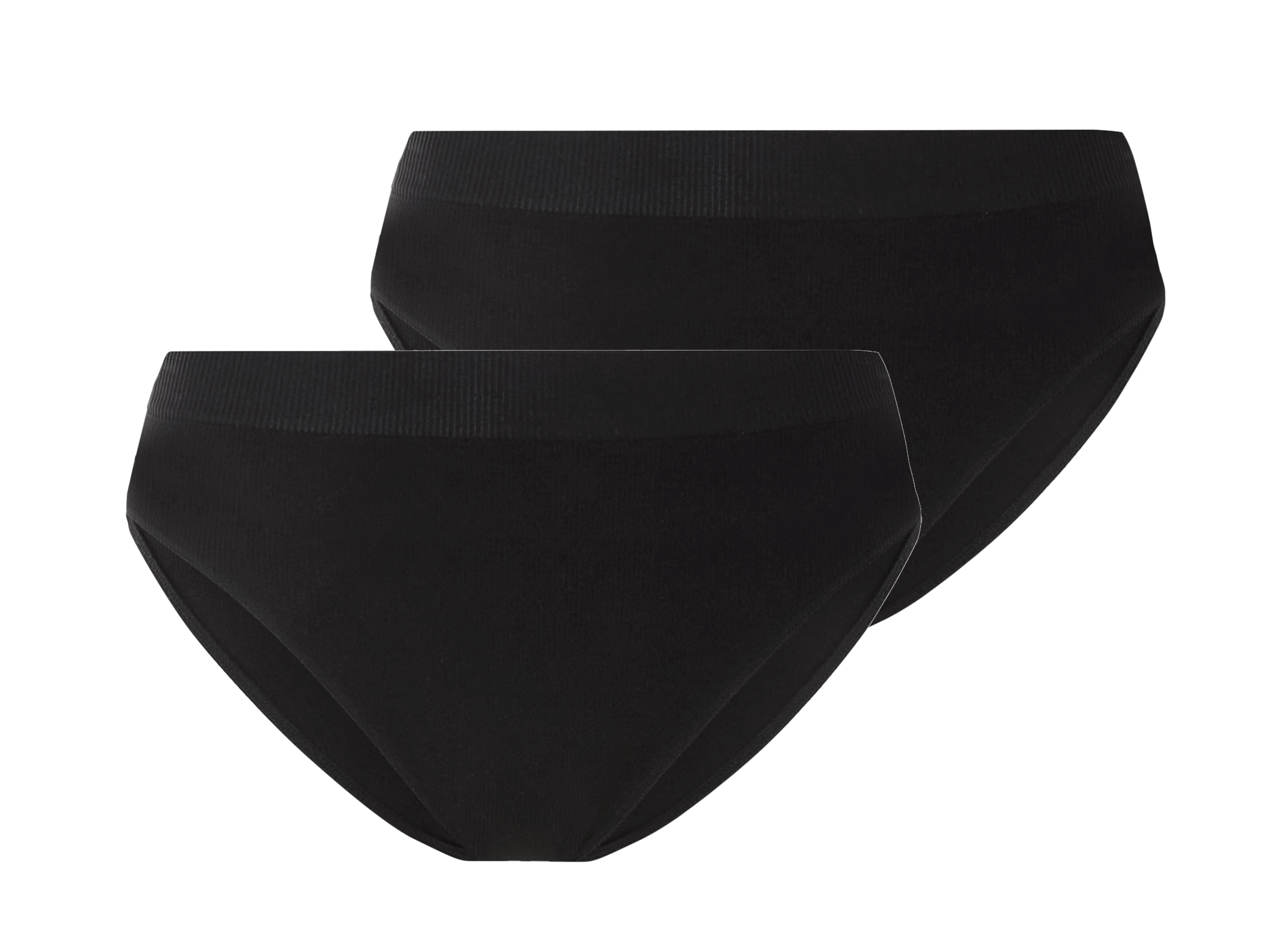 esmara® Dámské bezešvé kalhotky, 2 kusy (černá, L(44/46))