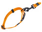 Oranžový vodítko pro psa s karabinou.