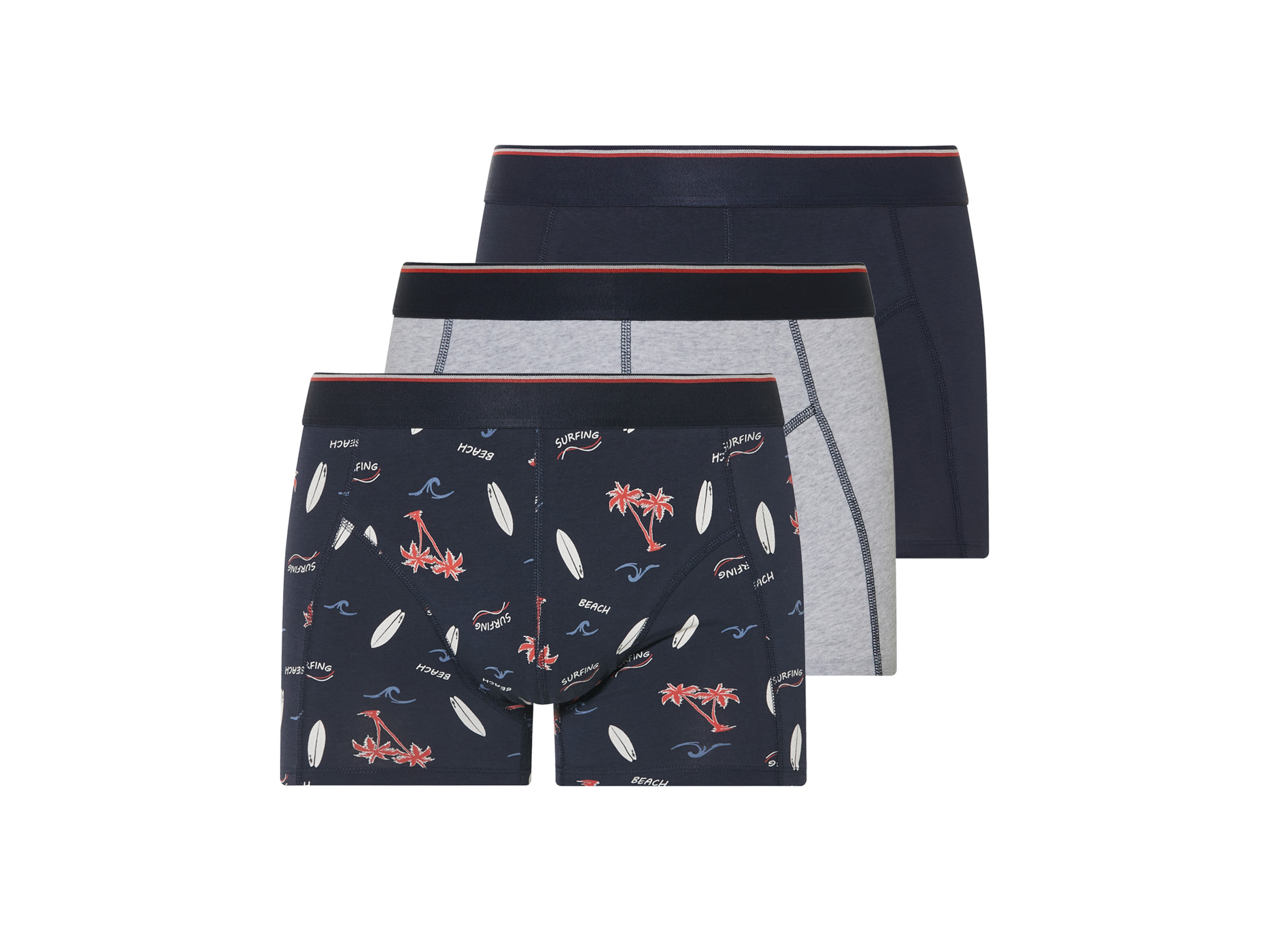 Livergy® Pánské boxerky, 3 kusy (navy modrá / šedá, 5/M)