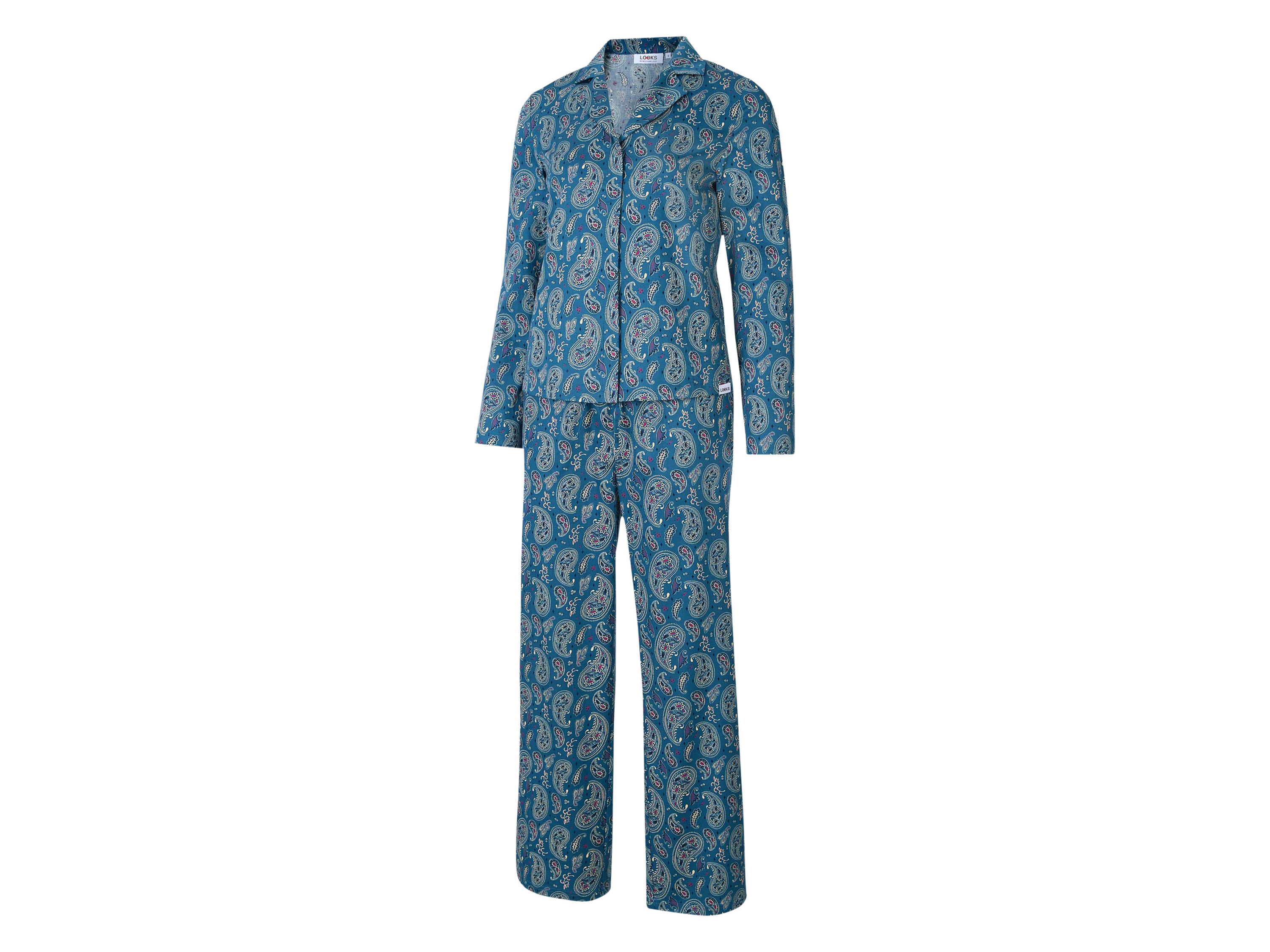 Looks BY Wolfgang Joop Dámské pyžamo z bavlněného saténu (paisley / navy modrá, S)