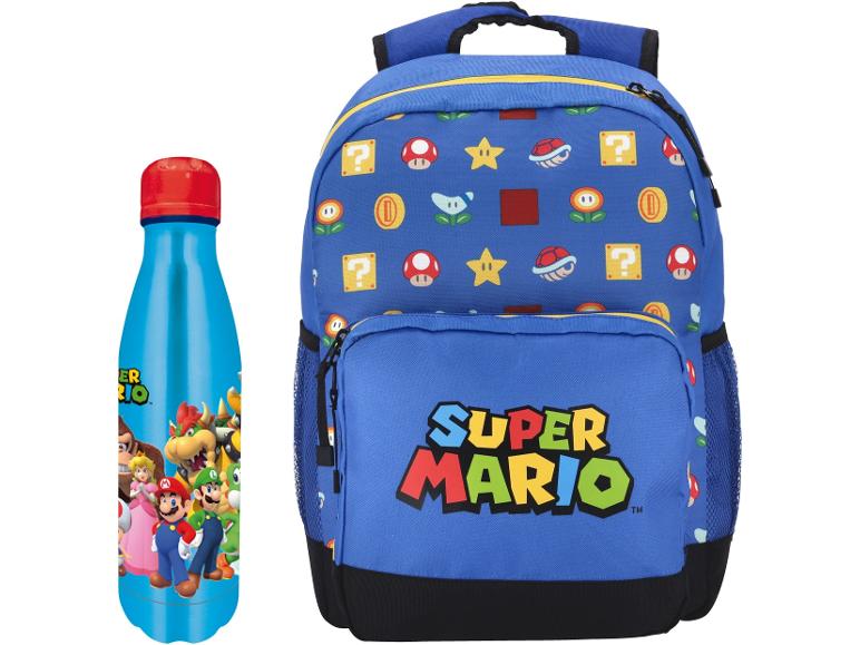 Batoh a láhev na vodu Super Mario.