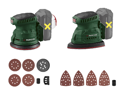 PARKSIDE® Aku excentrická bruska PAEXSG 20-Li B1 / Aku multibruska PAMSG 20-Li B1 – bez akumulátoru a nabíječky