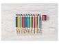 Sada barevných tužek Crelando s ořezávátkem.