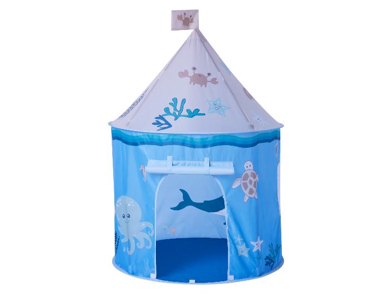 Modrý dětský hrací stan s mořskou tematikou